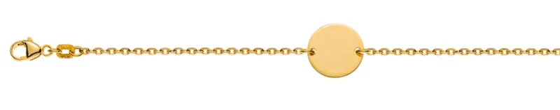 Baby Armband Anker Messerschliff Gelbgold 750 Rundplatte