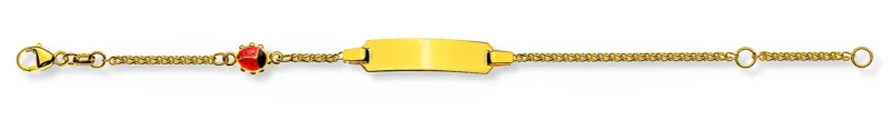 Kinder Armband Zopf Gelbgold 375 Marienkäfer