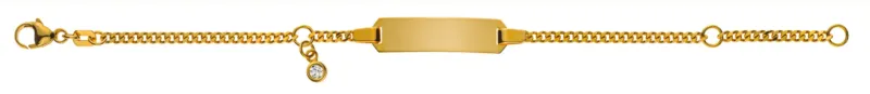 Kinder Armband Panzer Gelbgold 375 Zirkonia weiss