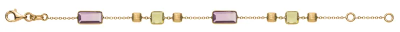 Armband Gelbgold 750 mit Amethyst und Peridot