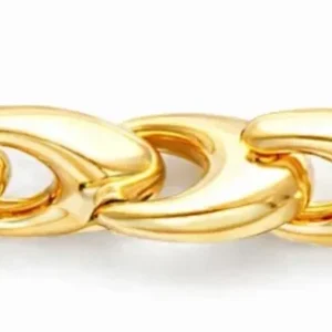 Armband V-Form Halbmassiv Gelbgold 750 ca. 7,8mm 19cm