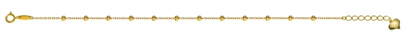 Armband Anker geschliffen Gelbgold 750, 12 Kugeln 2.5mm