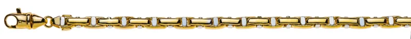 Collier Bicolor Stäbchenanker Gelb-/Weissgold 750 5.0mm 60cm
