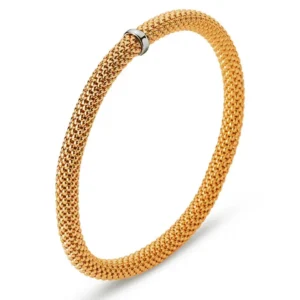 Flex Armband Bicolor 750 Rot- Weissgold geflochten