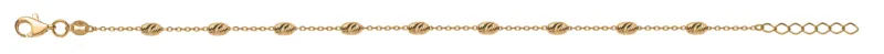 Armband Rundanker Gelbgold 375 mit 9 ovalen Kuegelchen 19cm