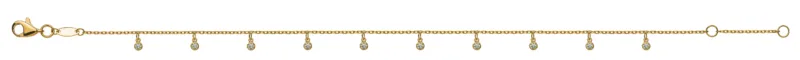Fusskette Anker Gelbgold 375 mit Zirkonia Anhangern