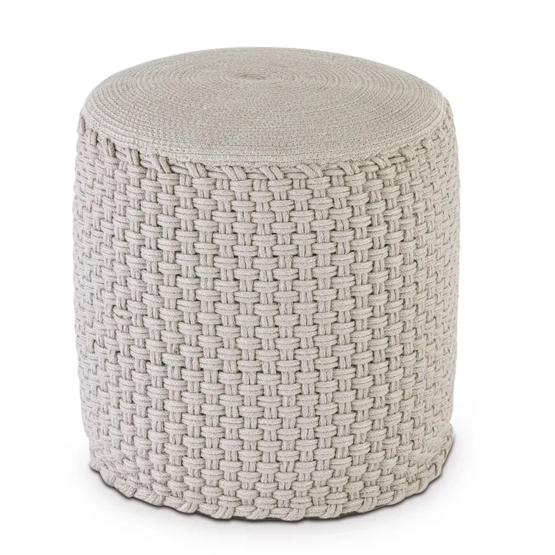 Pouf – Recycelter Kunststoff, Strick Design, Silber Grau - Merino | MVG Voglrieder