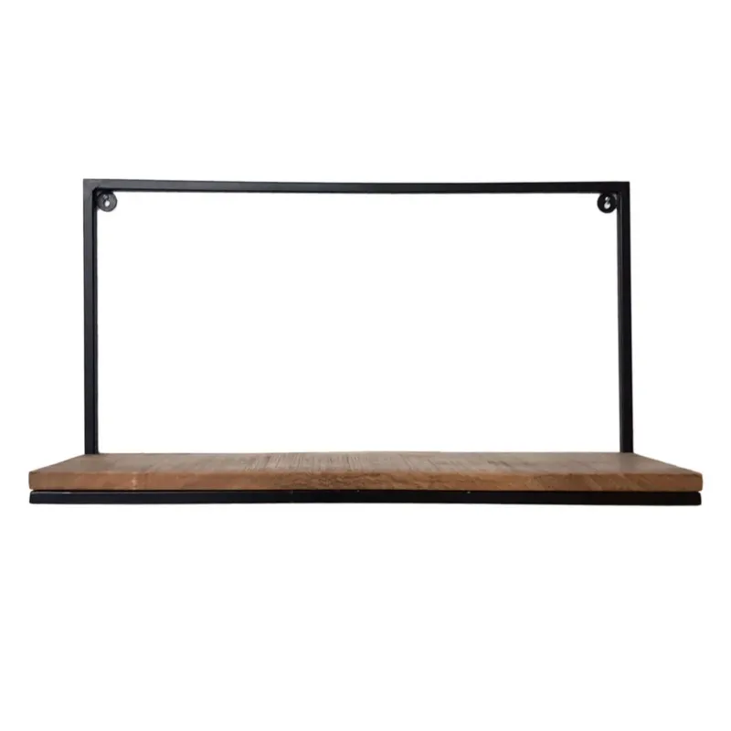 Wandregal – Massives Mangoholz, Schwarzer Metallrahmen, Industrial Design - Liverpool | MVG Voglrieder