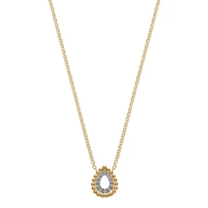 Collier Gelbgold 750 mit tropfenformigem Diamant-Anhänger