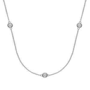 Collier Spiegelanker Weissgold 750 zargengefasst mit 3 Brillanten