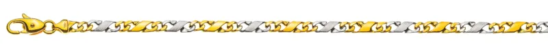 Armband Carrera poliert satiniert Bicolor Gold 750 ca. 4,0mm