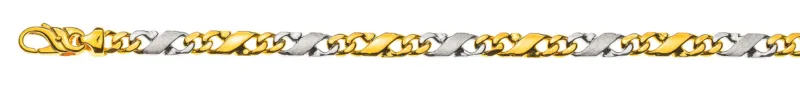 Collier Bicolor Gelb-/Weissgold 750 poliert satiniert 5,0 mm