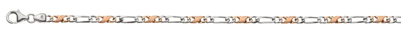 Carrera Figaro Armband poliert satiniert Bicolor Rot-/Weissgold 750 22cm