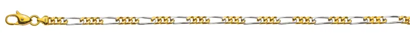Armband Figaro Bicolor Gelb Weissgold 750 ca. 4,0mm