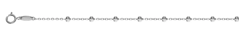 Collier Ankerkette Weissgold 750 mit 23 Kugeln 2.5mm 45cm