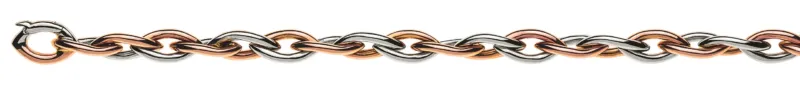 Armband Navette Bicolor 750 Rot- & Weissgold verdreht 20cm