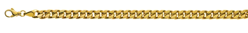 Collier Panzer geschliffen Gelbgold 750 halbmassiv 7mm 50 cm