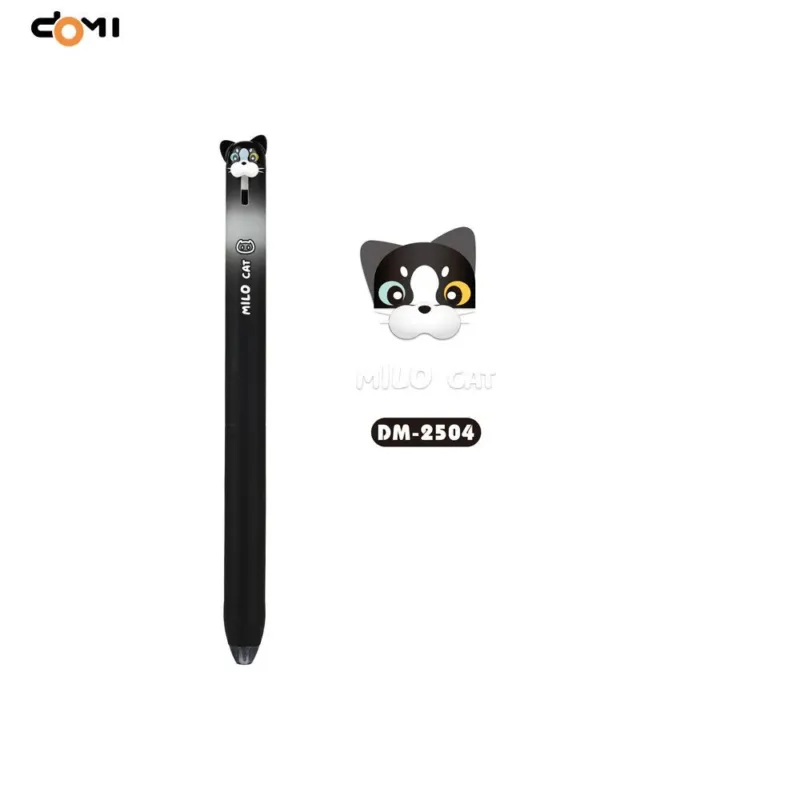 DOMI MILO Cat Retractable Gel Pens | 0.5mm Black Ink,12 Pack A