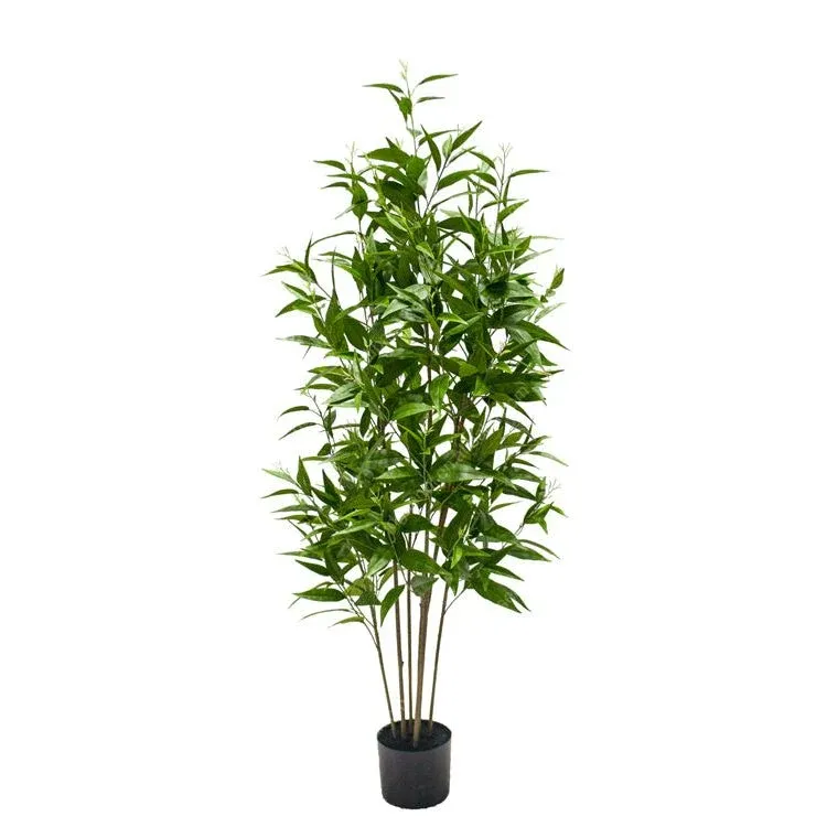 Kunstpflanze – Kunststoffmaterial, Natürliches Design, Realistisches Blattdesign, 160 cm - Eucalyptus | NeverLeafs