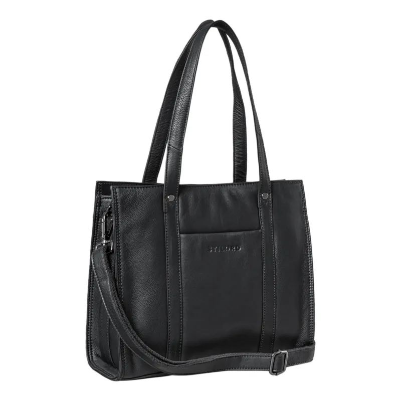 Umhängetasche Damen Leder schwarz