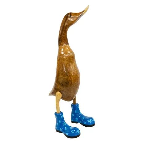Jojo Living Holzente mit blauen Stiefeln 48 cm