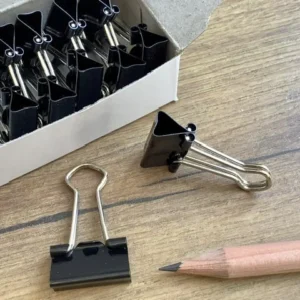 Foldback Clips 12x 19mm schwarz - Polly Paper - Umweltfreundliche Schreibwaren