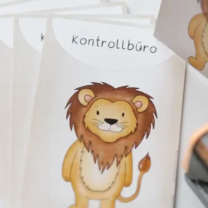 Kontrollbüro Karte Aufsteller Löwe