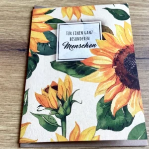 Briefkarte 10x14 Besonderer Mensch Sonnenblumen - Polly Paper - Umweltfreundliche Schreibwaren