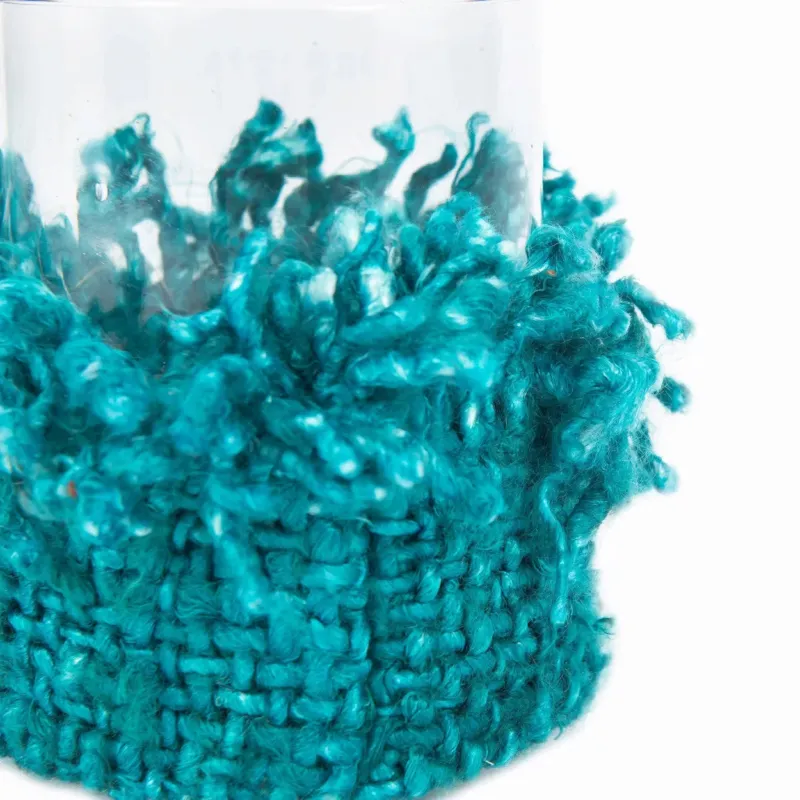 Kerzenhalter – Baumwollmaterial, Dekorativer Glasbehälter, Aquafarbe, L – Oh My Gee | Bazar Bizar Antwerp