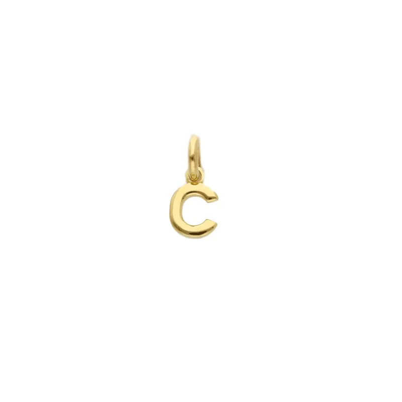 Gelbgold Buchstaben Anhänger - 18 Karat Gold - 750 - C