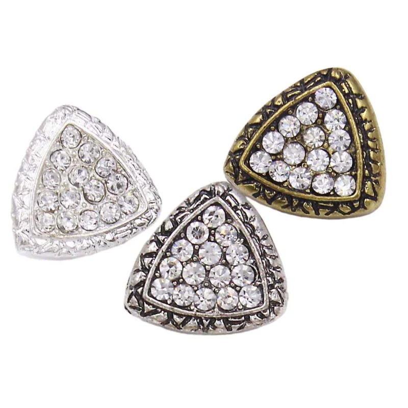 Vintage-Inspired Triangle Metal Shank Buttons 48 Pack(3 Colors)