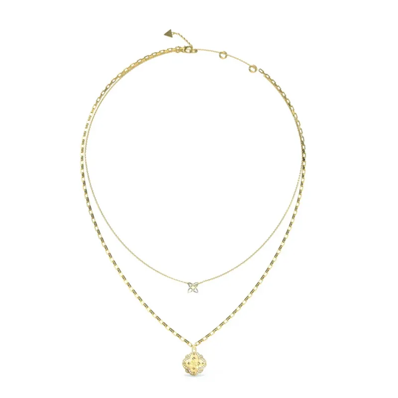 GUESS Halskette WILD FLOWER Gold aus Stahl