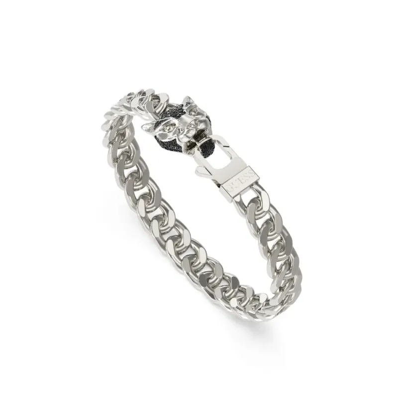GUESS Herrenarmband GUESS PANTHER Silber
