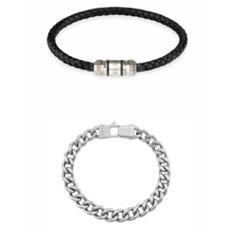 GUESS Damen Schmuckset Exagon Edelstahl Silber