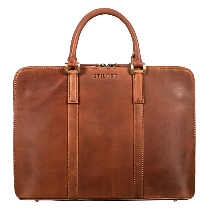 "Clover" Schmale Arbeitstasche Damen Leder Elegant