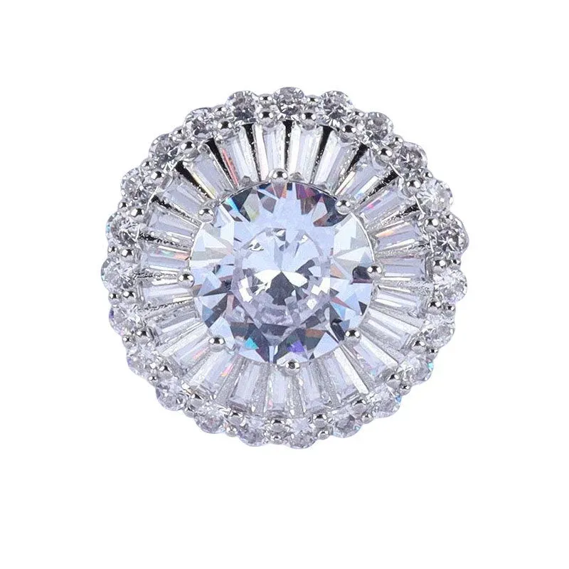 12.5-24mm Premium Zircon Decorative Buttons Metal Shank 4pcs