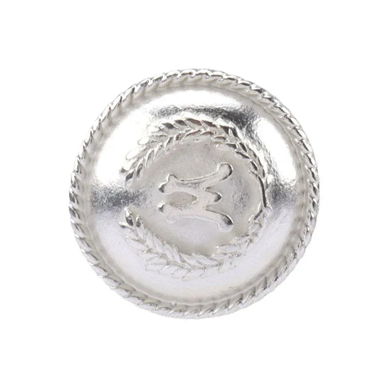 17.5/22.5mm Korean Eco-friendly Vintage Metal Silver Buttons with Shanks 3pcs