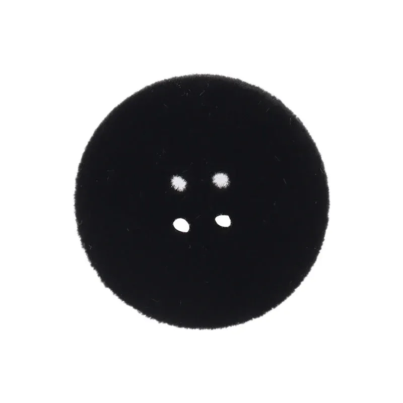 15-25mm White Black Blue Flat Four-Eye Flocked Velvet Buttons 20 Pack