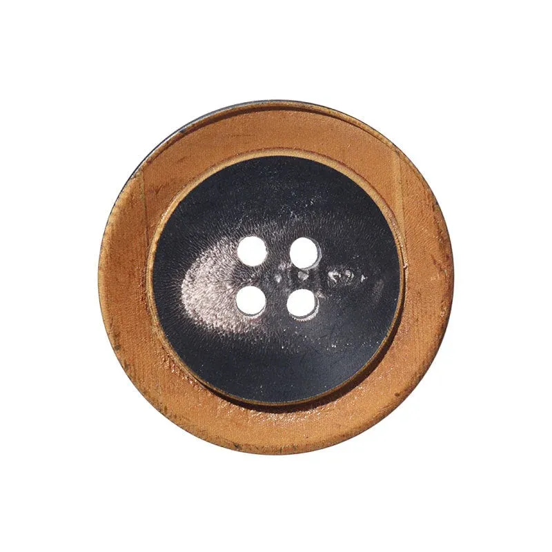 18 - 28mm Round 4 Hole Black Horn Buttons for Vintage Suit Jackets and Trench Coats 2PCS