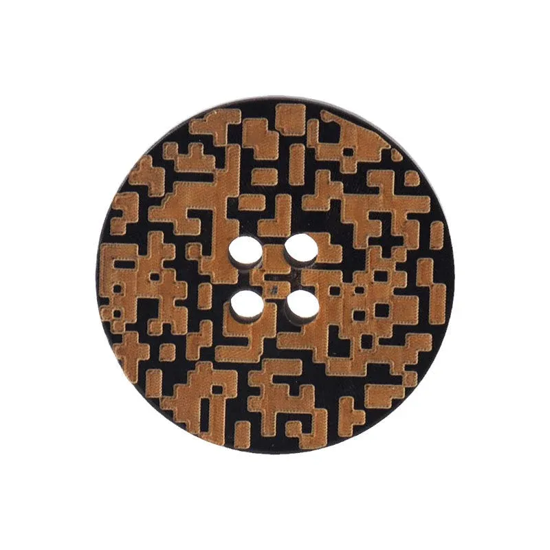 15 - 25mm Round 4-Hole Genuine Horn Buttons with Laser Treated Yellowing 10pcs