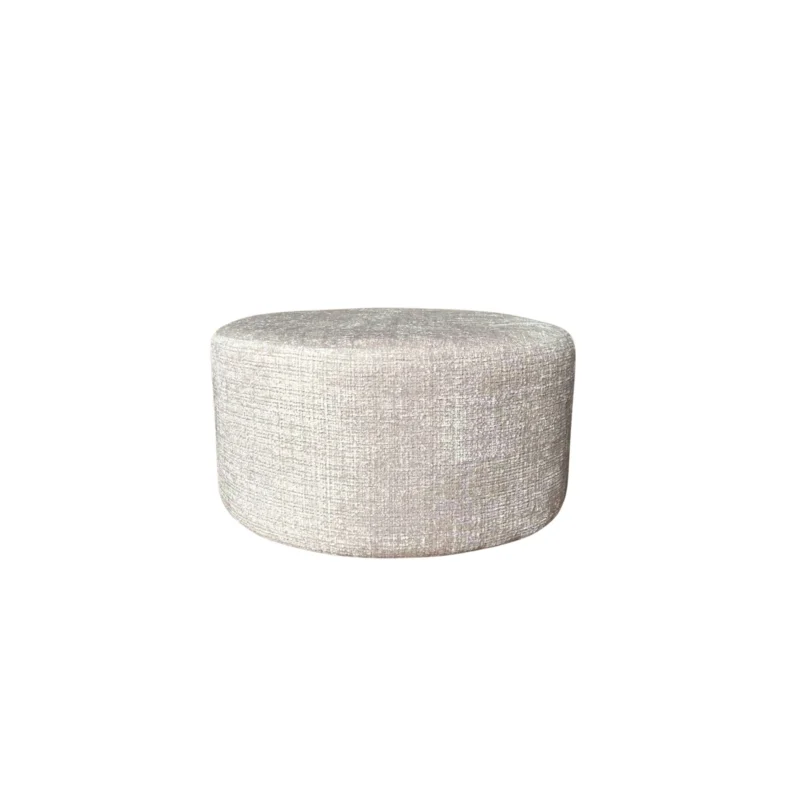 Hocker – Stoffbezug, Beige Farbe, Runde Form | Starfurn