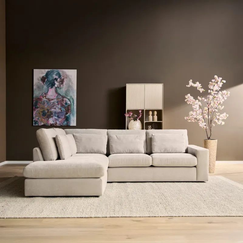 Ecksofa – 100 % PES Bezug, HR40 Kaltschaum, Kunststofffüße - Jesse | Starfurn