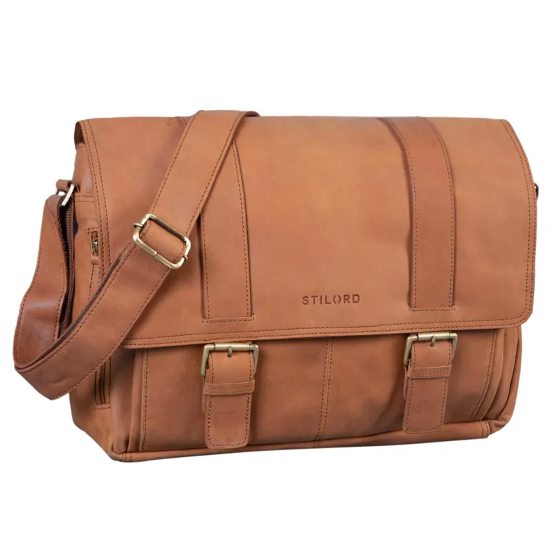 B-WARE "Kai" Messenger Laptop-Tasche Leder