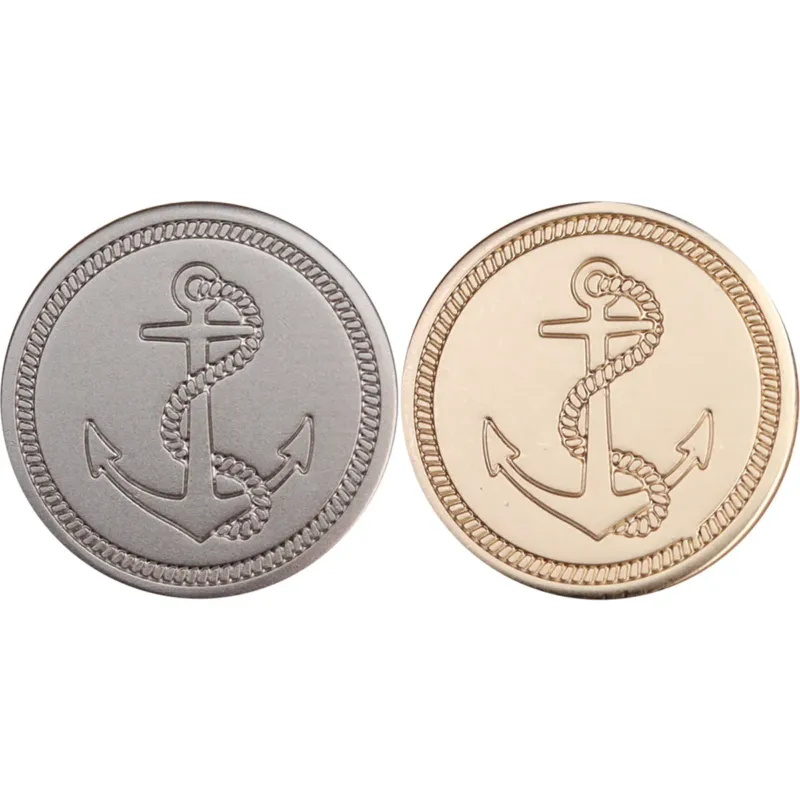 Rose Gold and Shiny Silver Anchor Metal Buttons 12pcs
