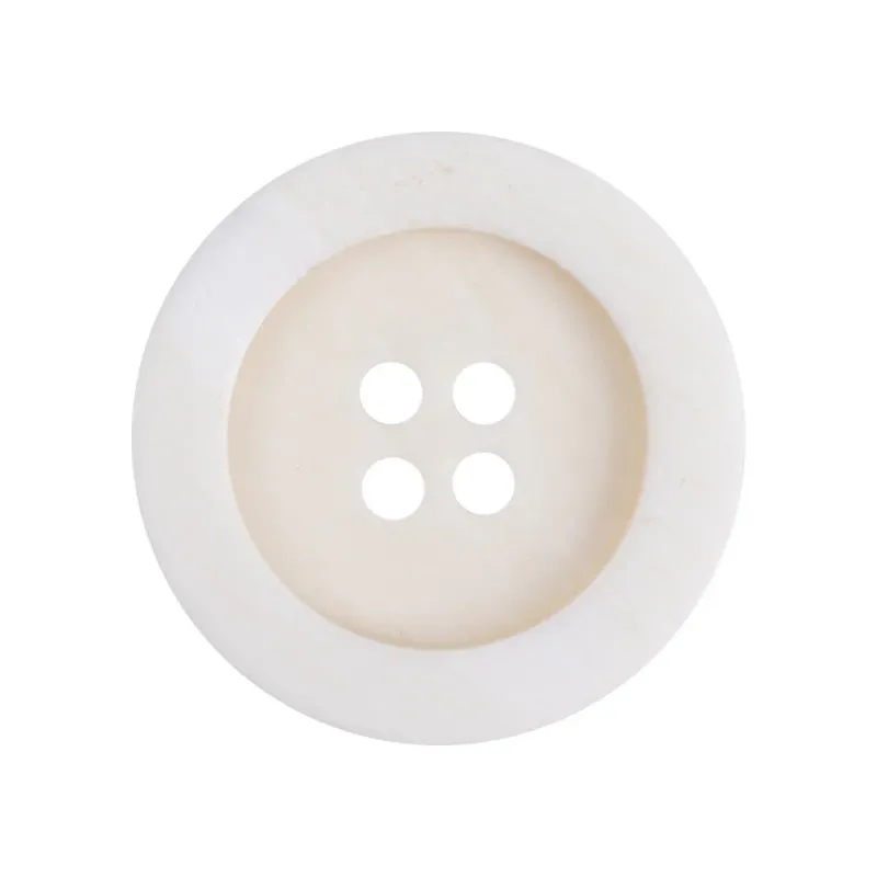 15/20/25mm Off-White Wide-Edged Bovine Bone Buttons 18 Pack