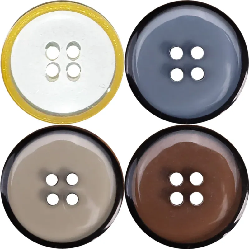 Classic Resin Four-Hole Transparent Buttons for Men's Jackets 48 Pack