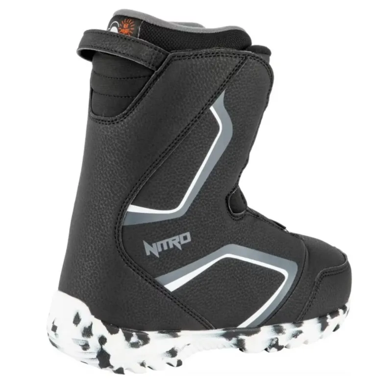 Nitro Droid QLS BLK-WHT-CHARCOAL Snowboardboot Kinder-Nitrobags-Shop