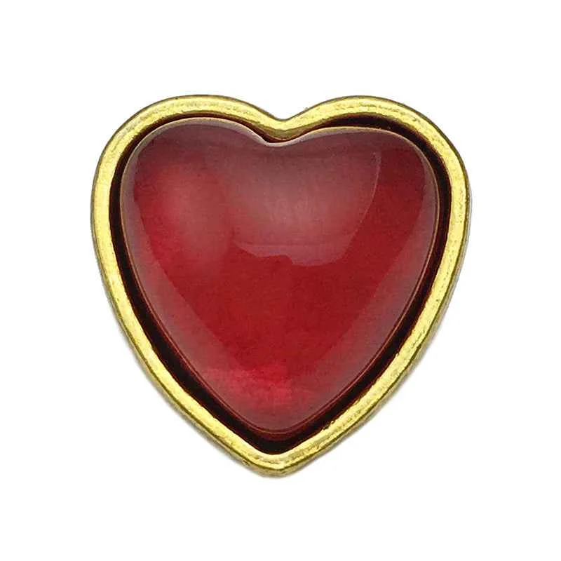 15mm Vintage Red/Purple/Green/Blue/Yellow Metal Heart Buttons 20pcs Red