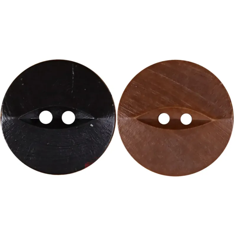 Round Wood Fish-Eye 2-Hole Buttons – 30pcs for Cotton Linen Shirts Pants Coats Dresses