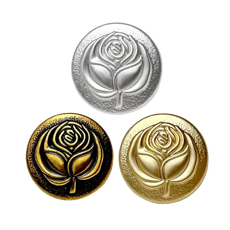 18/23mm Vintage Rose Metal Shank Button for Sweaters 12PCS